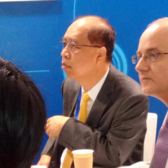 Mr Stanley Chu, president of Chinaplas, attending the Haitian press conference